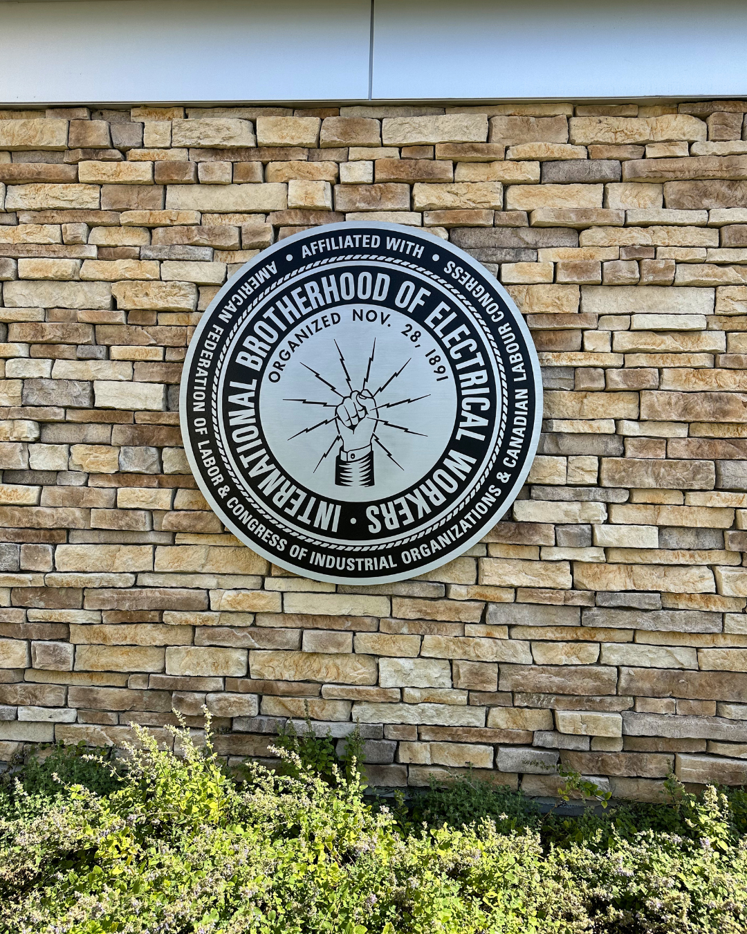 Logo on building